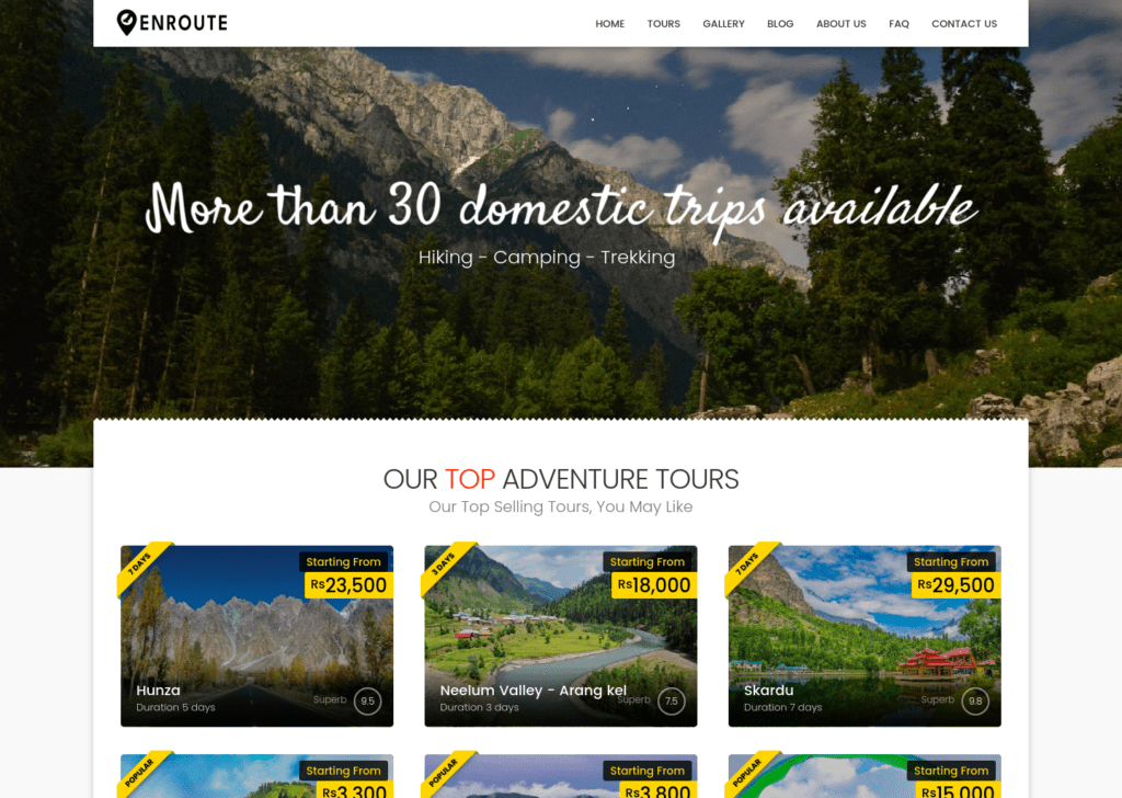 Enroute Official web development project by Lynkup Digital